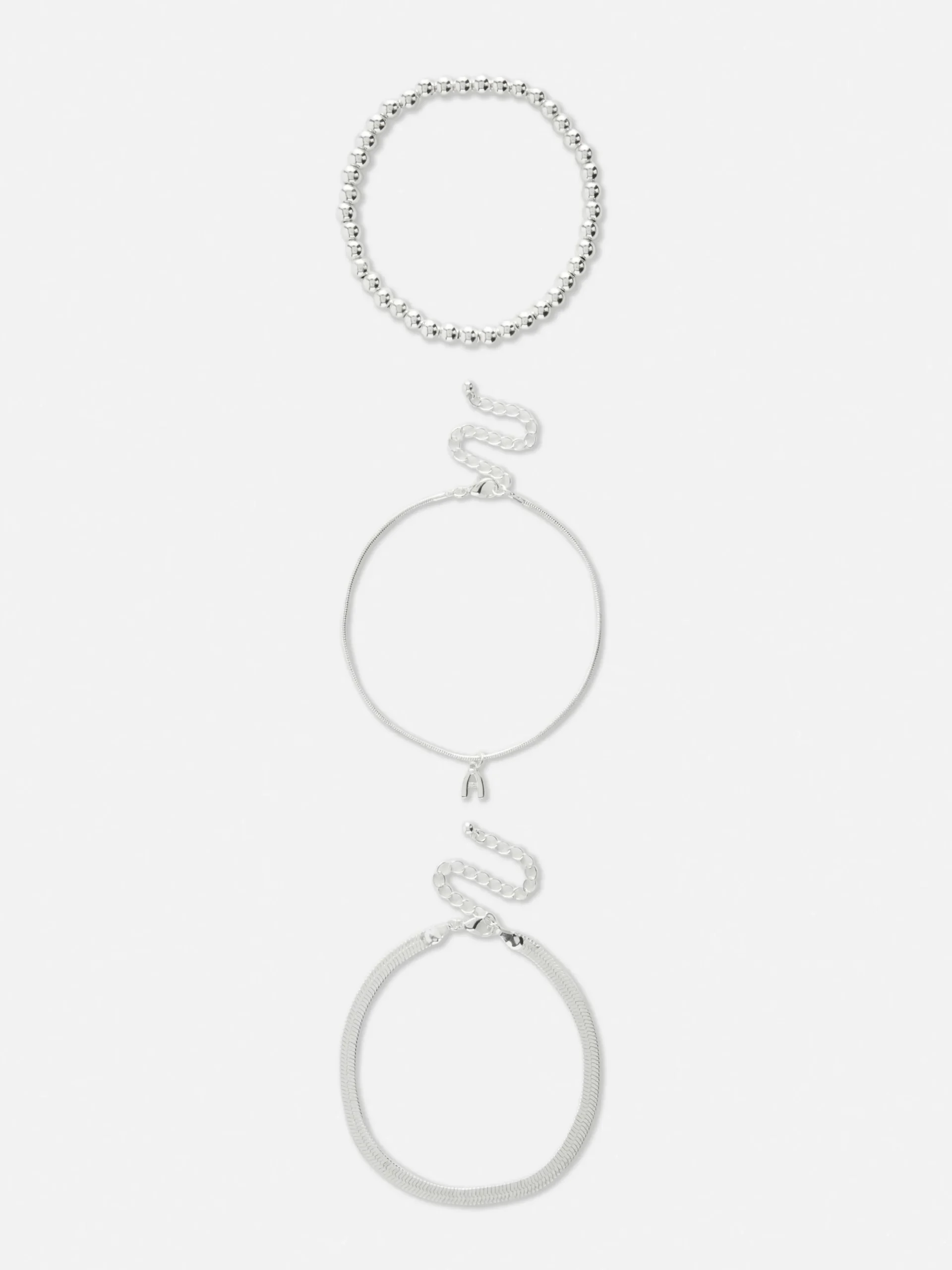 Pack De Tres Tobilleras Con Inicial