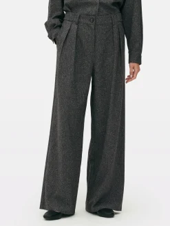 Pantalón Jaspeado De Pernera Ancha De The Edit