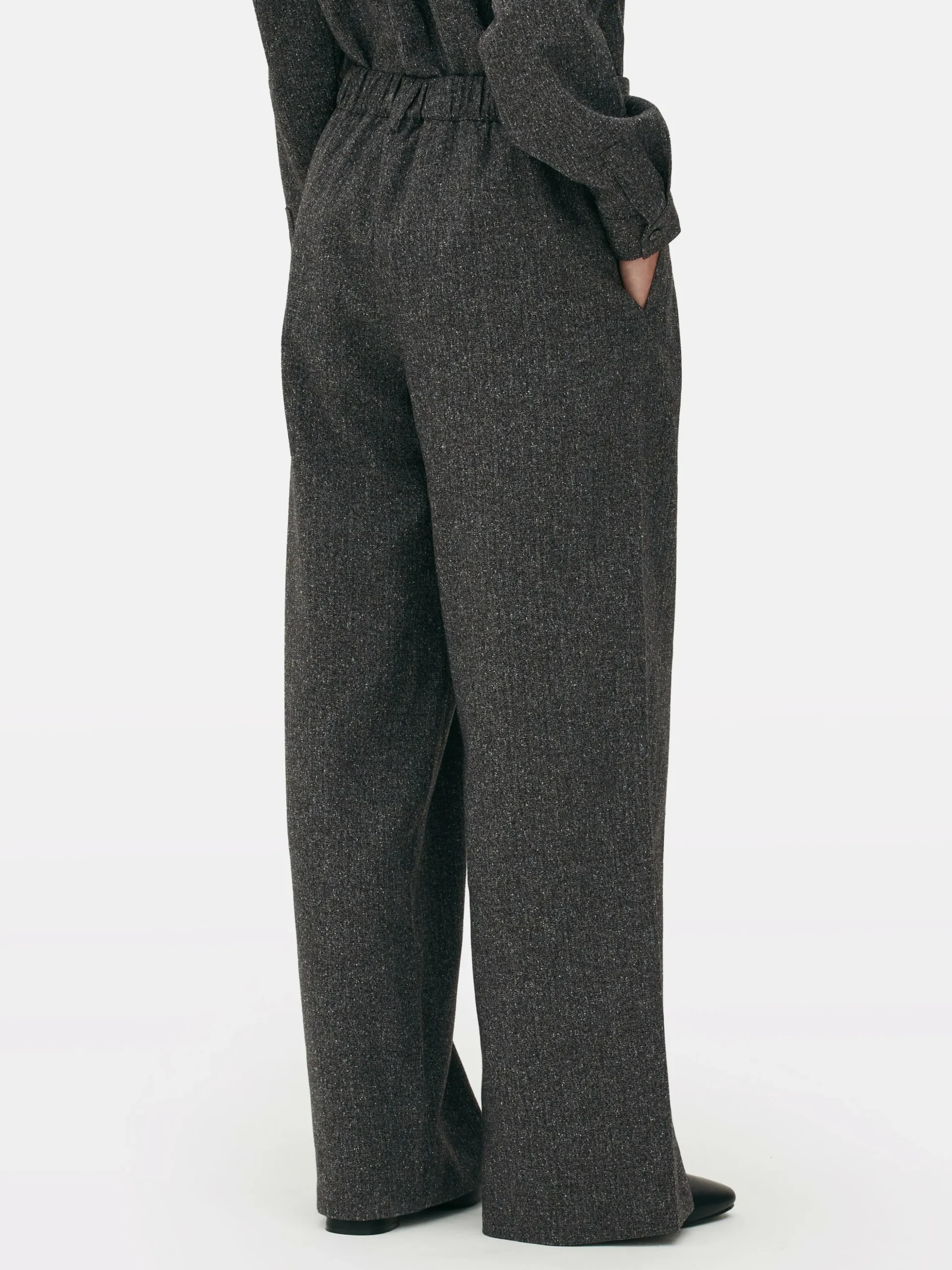 Pantalón Jaspeado De Pernera Ancha De The Edit