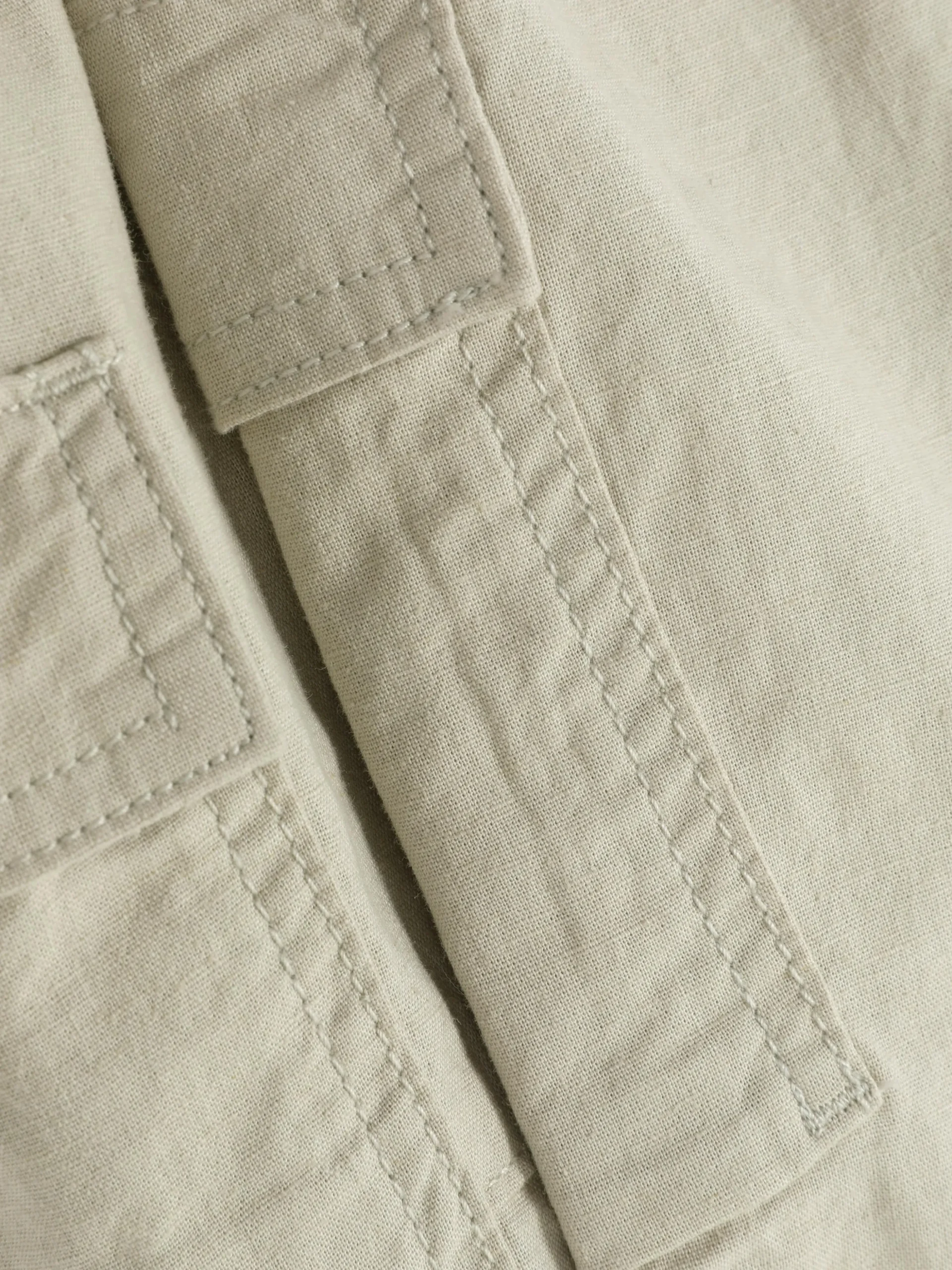 Pantalones Cargo En Mezcla De Lino