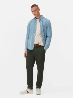 Pantalones Chinos Elásticos De Corte Entallado