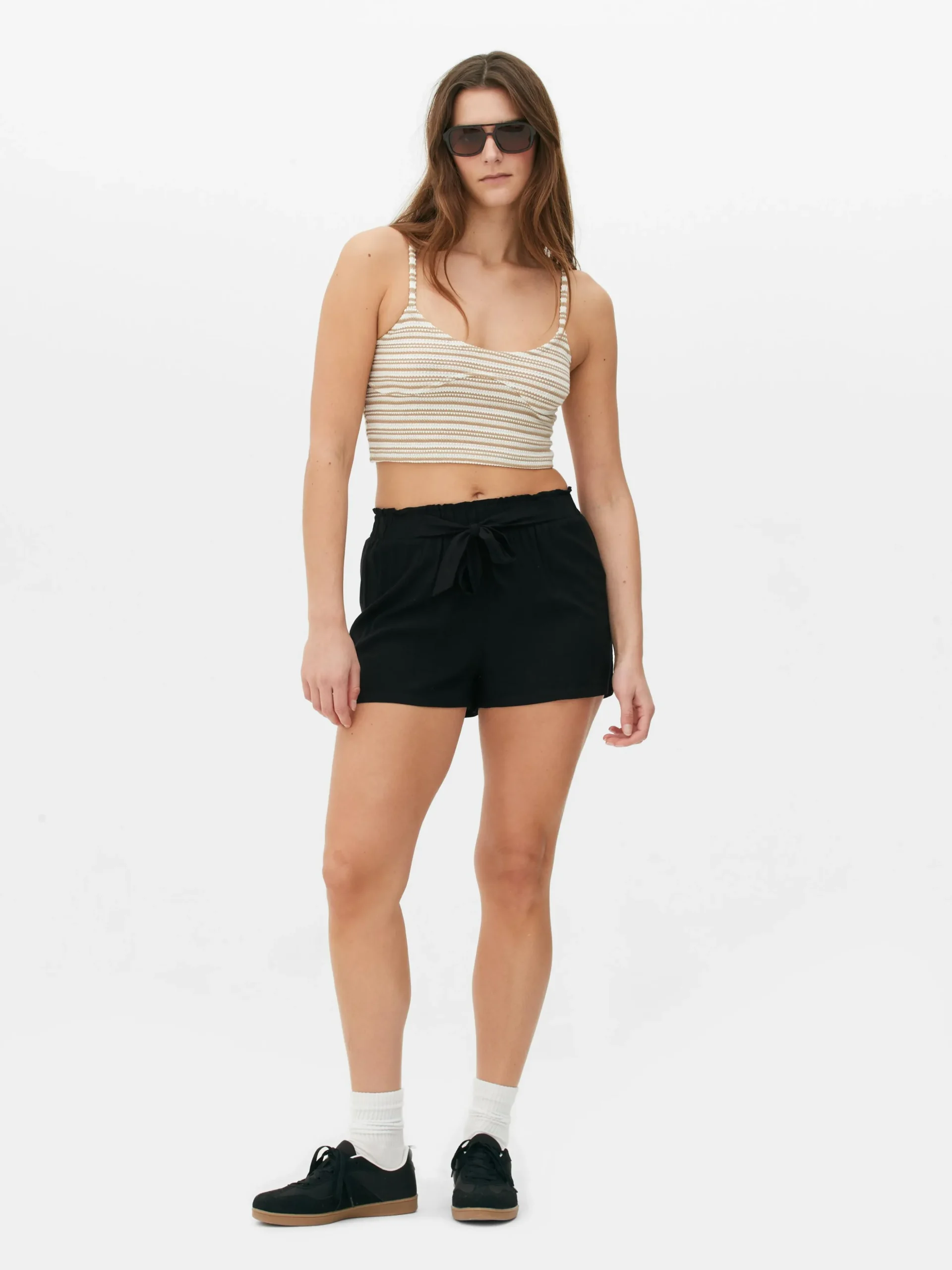 Pantalones Cortos De Corte Holgado Con Cordón