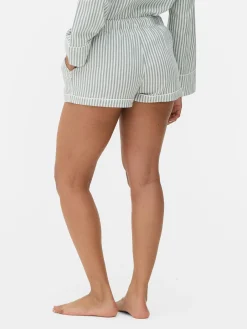 Pantalones Cortos De Pijama De Franela A Rayas