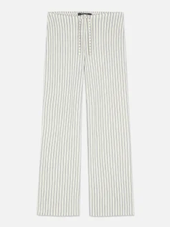 Pantalones De Pernera Ancha A Rayas