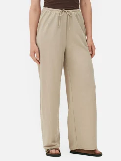 Pantalones Rectos Con Cordón De Ajuste