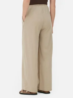 Pantalones Rectos Con Cordón De Ajuste