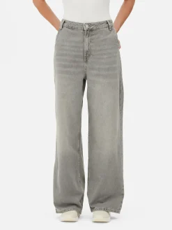 Pantalones Vaqueros De Pernera Ancha Desgastados