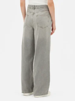 Pantalones Vaqueros De Pernera Ancha Desgastados