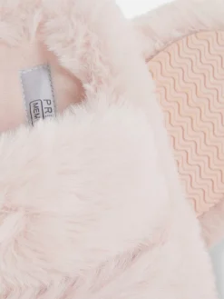 Pantuflas De Pelo Sintético Con Doble Tira