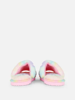 Pantuflas De Pelo Sintético Con Diseño Degradado