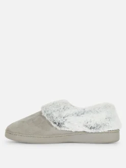 Pantuflas Estilo Mocasín Con Forro De Pelo Sintético