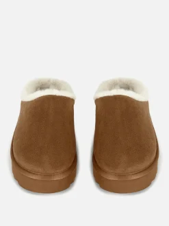 Pantuflas Tipo Chinela Forradas De Pelo Sintético