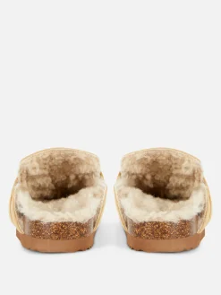 Pantuflas Tipo Mocasín Con Forro De Pelo Sintético