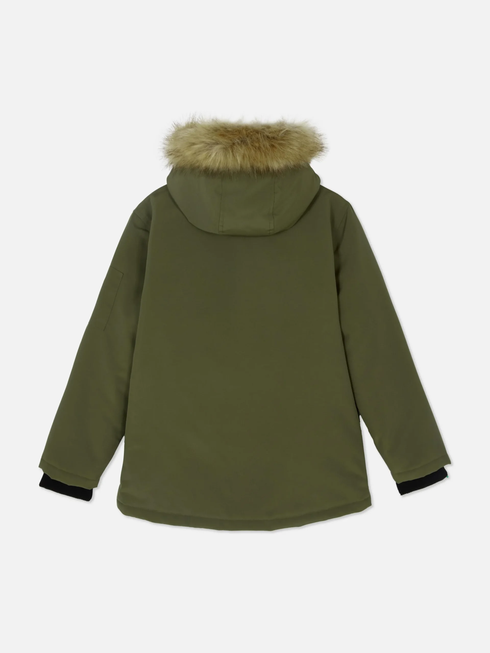Parka Con Capucha Y Pelo Sintético