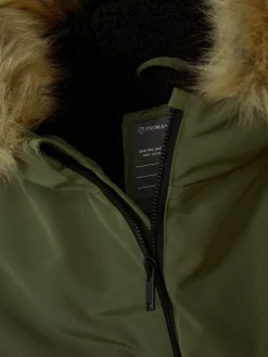 Parka Con Capucha Y Pelo Sintético