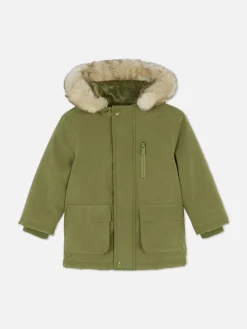 Parka De Pelo Sintético Con Capucha