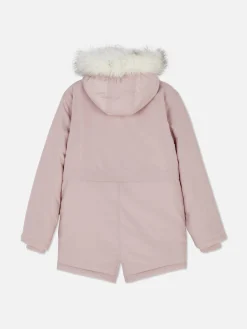 Parka De Pelo Sintético Con Capucha