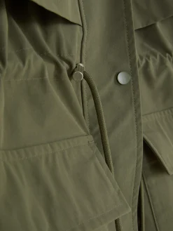 Parka Impermeable Con Cordón De Ajuste