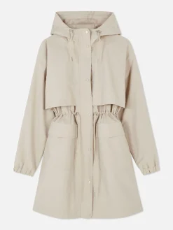 Parka Impermeable Con Cordón De Ajuste