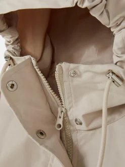 Parka Impermeable Con Cordón De Ajuste