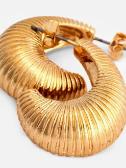 Pendientes De Aro En Forma De Gota Con Textura