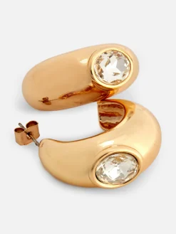 Pendientes De Aro Gruesos Con Gemas Sintéticas De Rita Ora