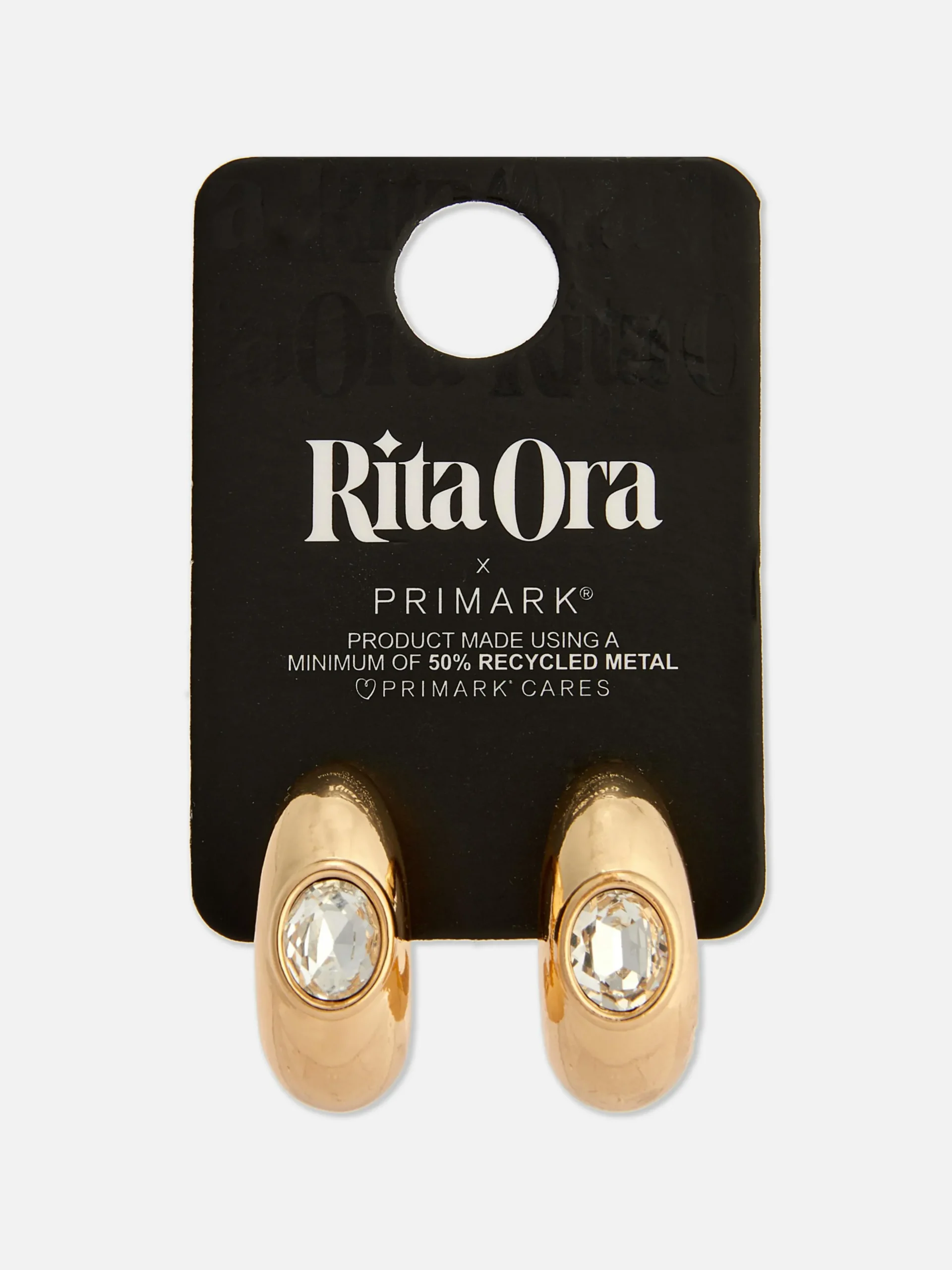 Pendientes De Aro Gruesos Con Gemas Sintéticas De Rita Ora