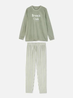 Pijama De Manga Larga Con Mensaje