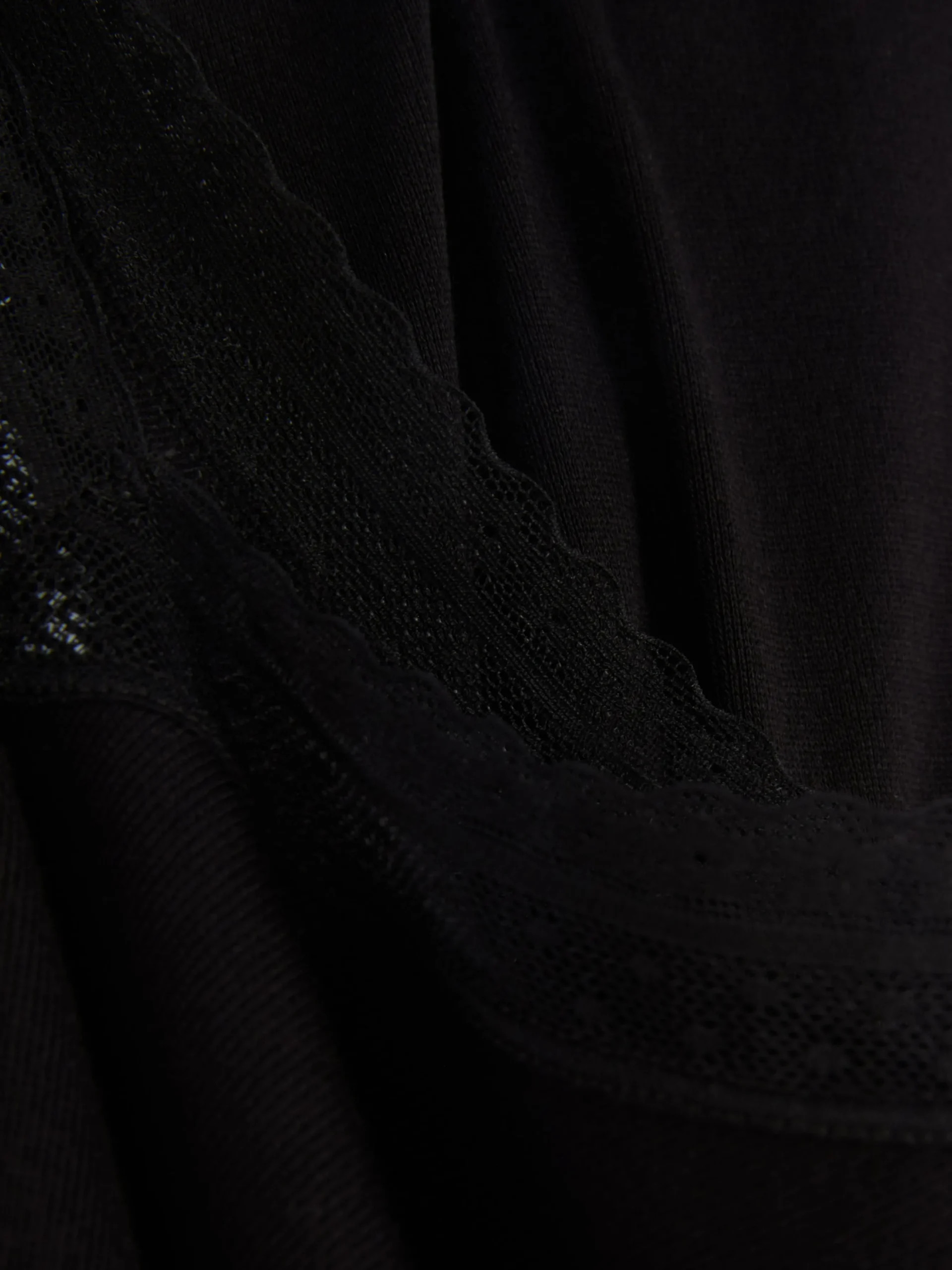 Pijama De Manga Larga Con Ribete De Encaje