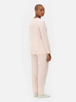 Pijama De Manga Larga De Microfelpa