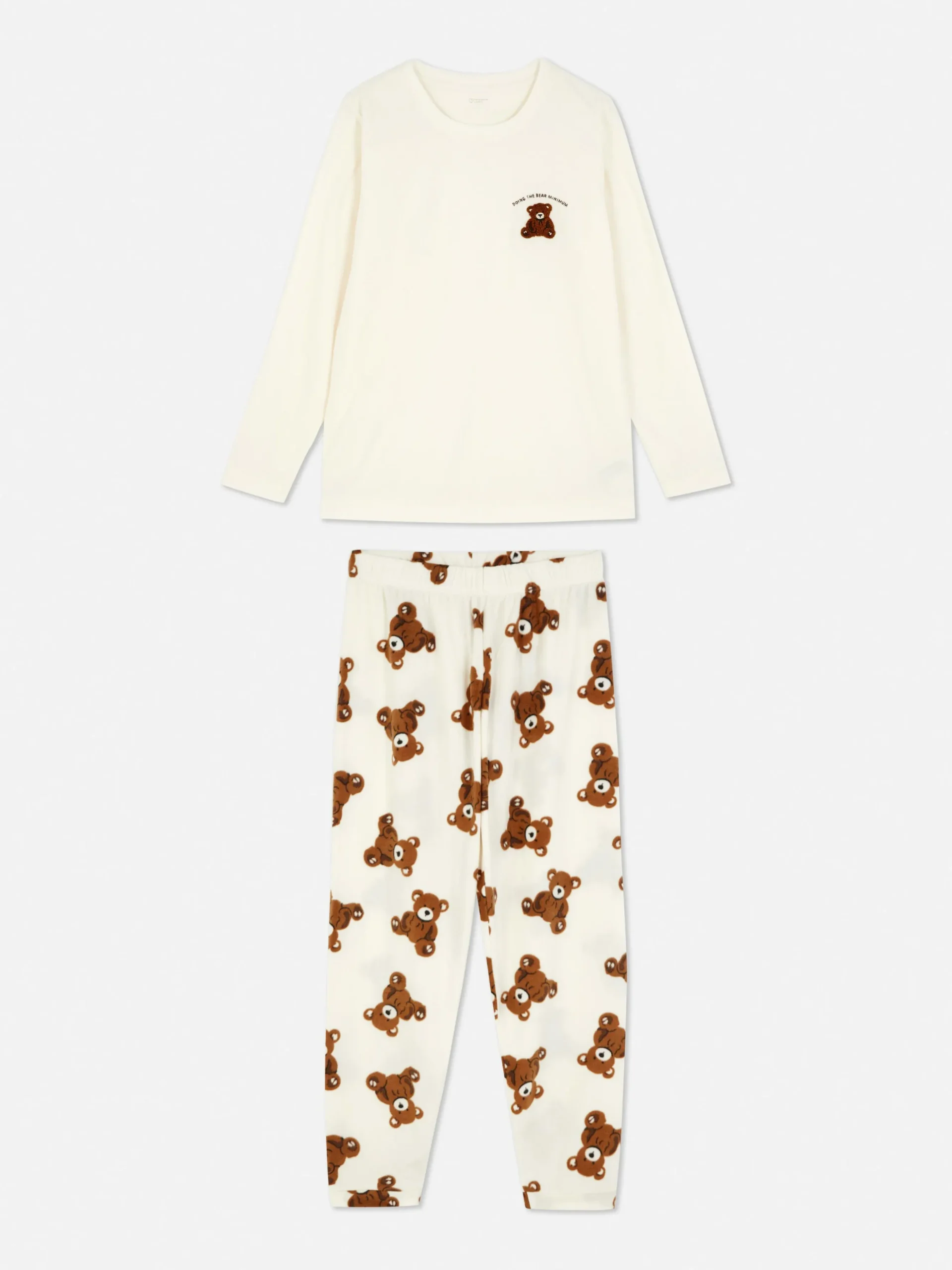 Pijama De Manga Larga De Microfelpa