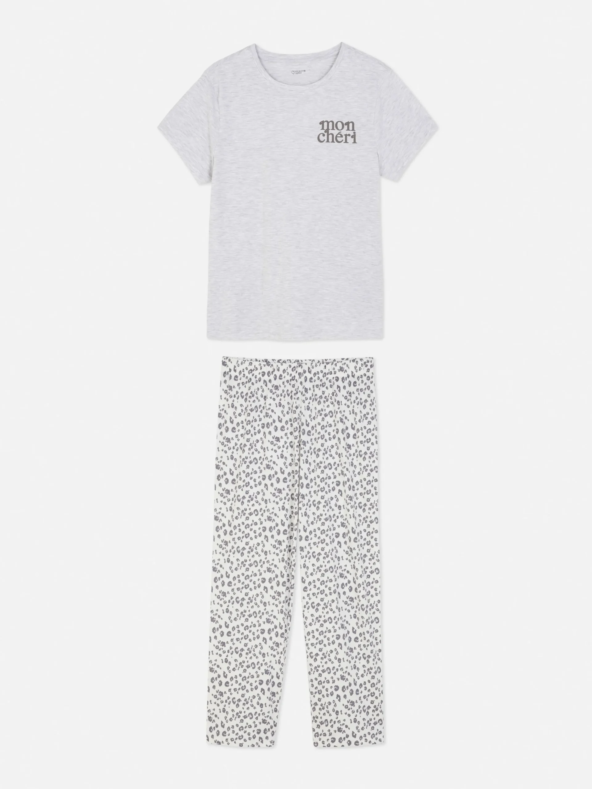 Pijama De Punto De Manga Corta Con Estampado Gráfico