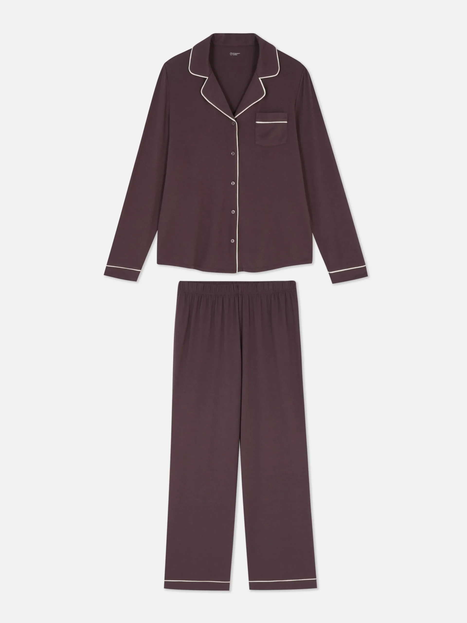 Pijama De Punto Y Manga Larga De Corte Masculino