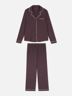 Pijama De Punto Y Manga Larga De Corte Masculino