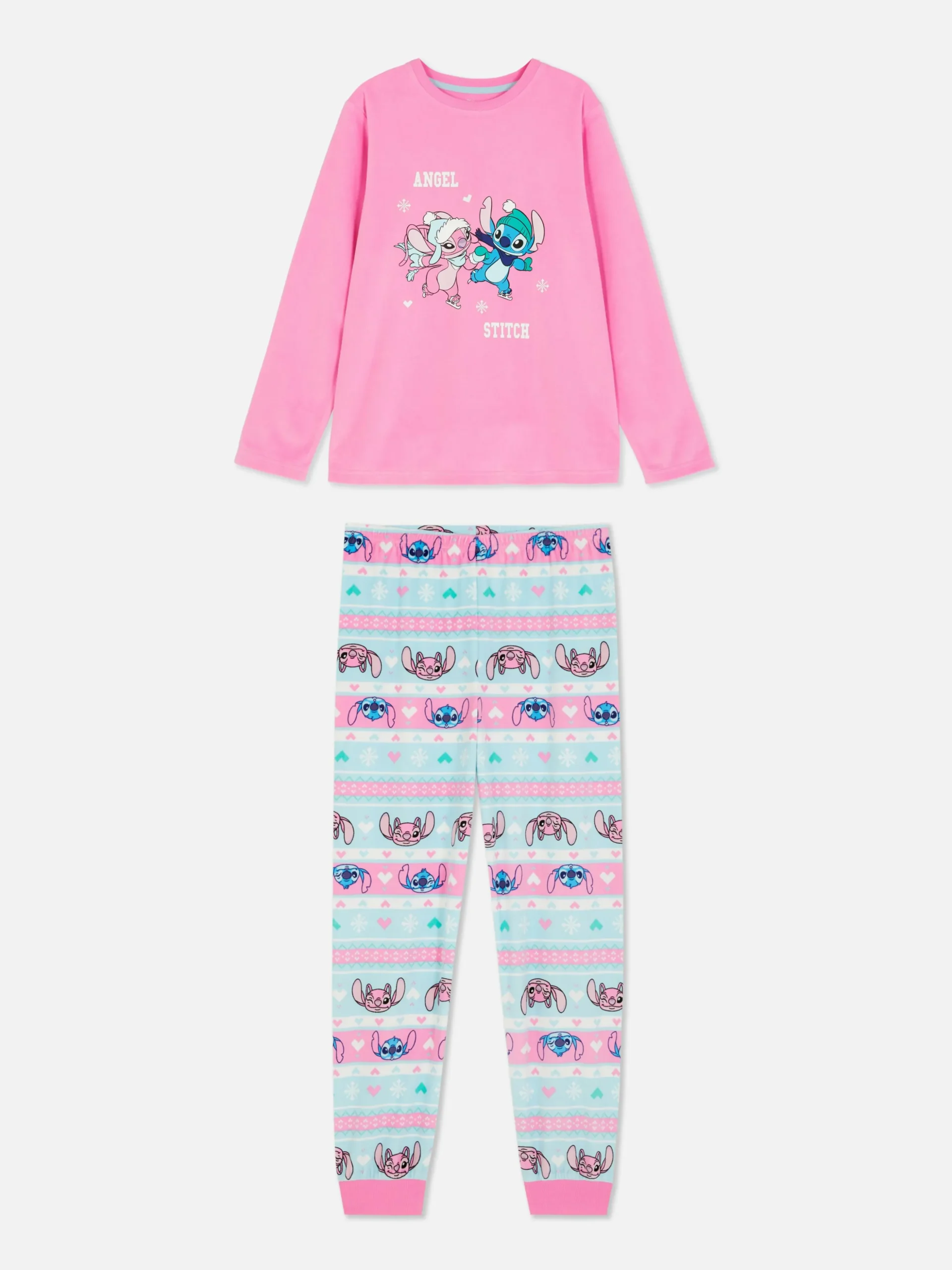 Pijama Largo Con Grecas Alpinas De Stitch De Disney