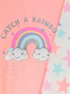 Pijama Largo De Velvetón Con Arcoíris