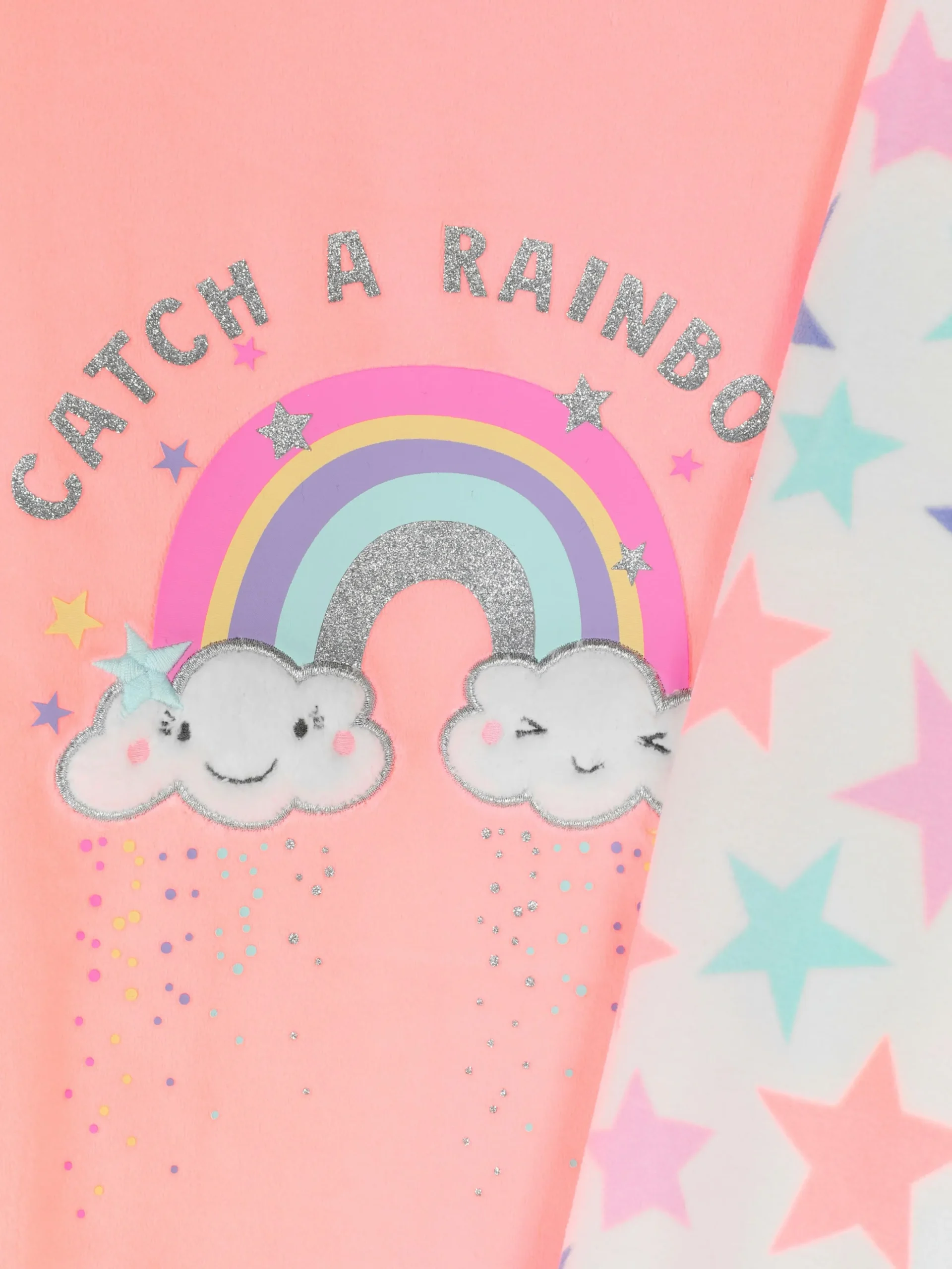 Pijama Largo De Velvetón Con Arcoíris