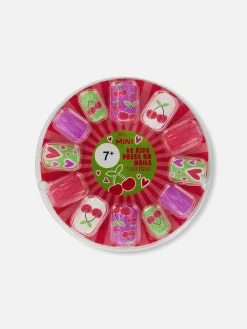 Pintalabios Mate Miniuñas Postizas A Presión Con Cerezas De PS...