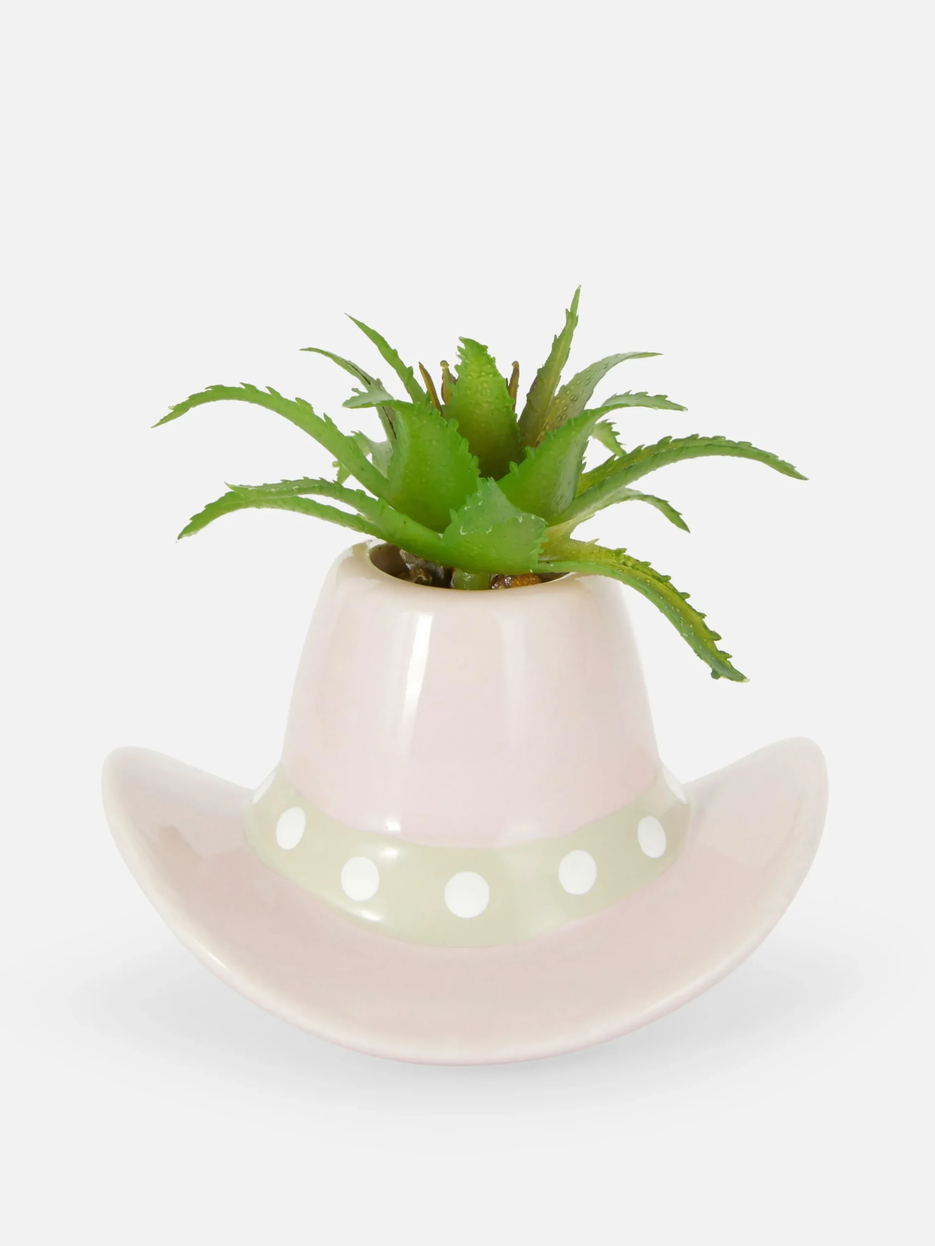 Planta Artificial En Maceta De Sombrero De Vaquero