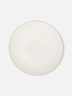 Plato Llano Festoneado Con Ribete Dorado