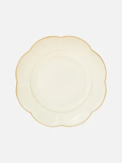 Plato Pequeño Con Borde En Forma De Pétalos