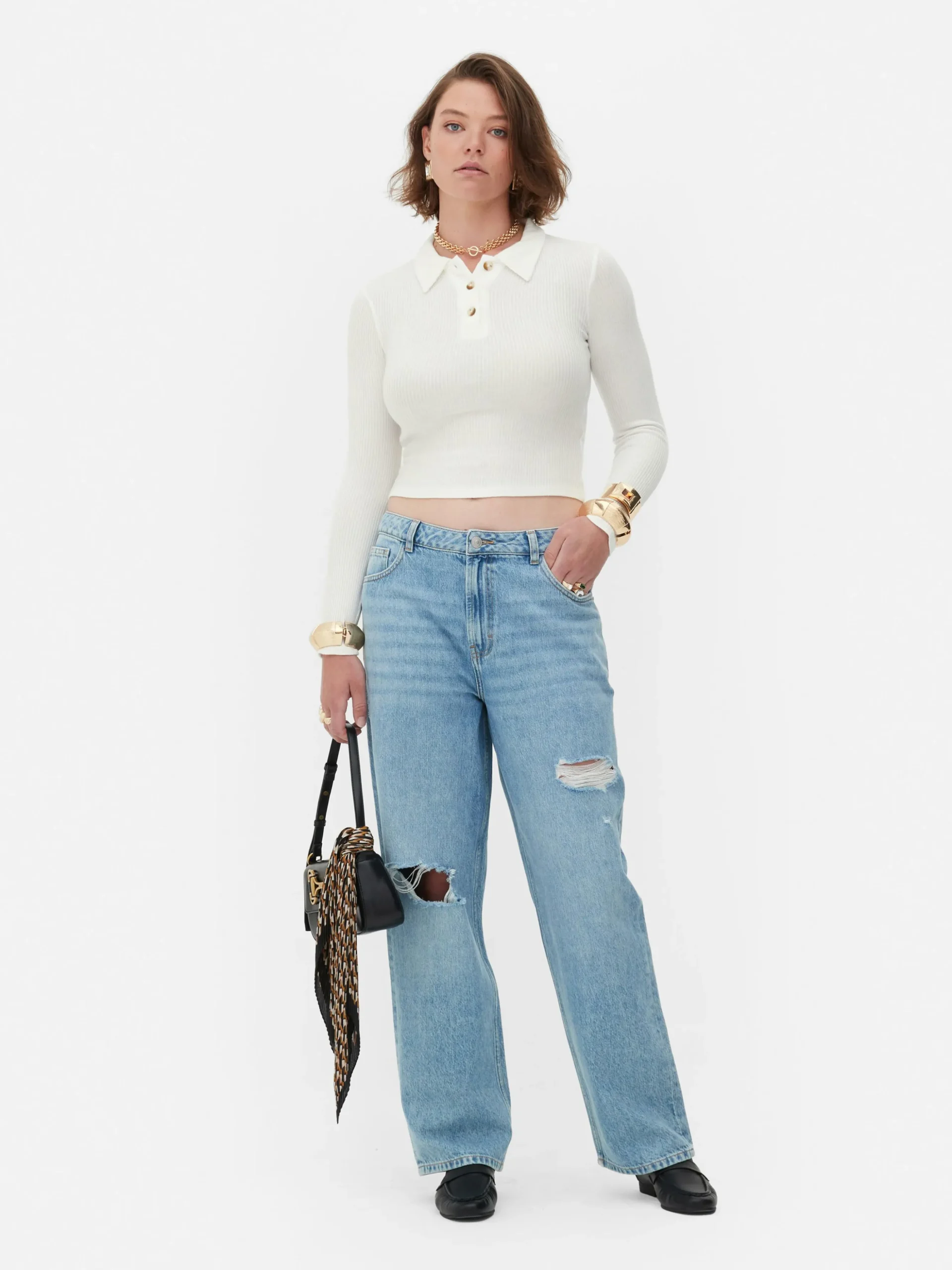 Polo Acanalado De Manga Larga De Rita Ora