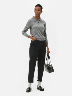 Polo De Punto De Manga Larga Y Con Cuello