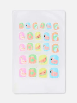 PS... Miniuñas Postizas Con Estampado Gráfico De PS...