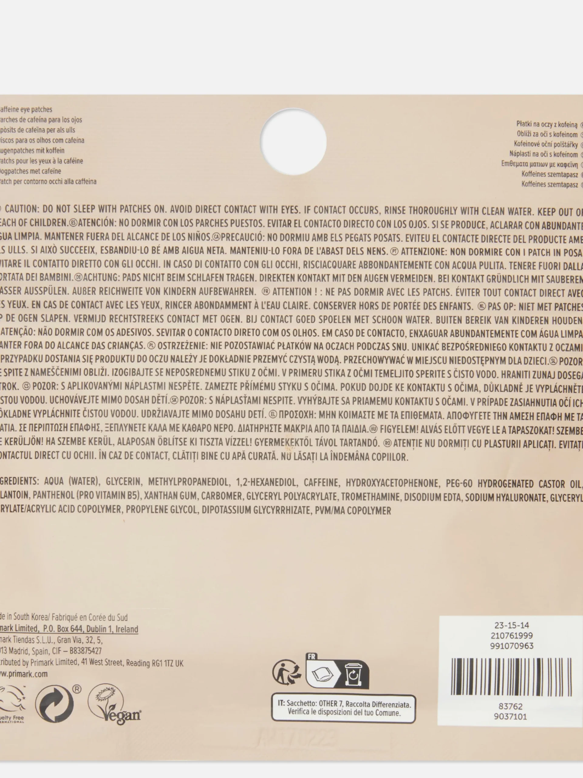 PS... Parches Oculares Con Cafeína