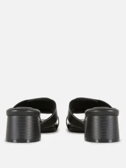 Sandalias De Tacón Con Tiras Unidas