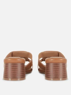 Sandalias De Tacón Con Tiras Unidas