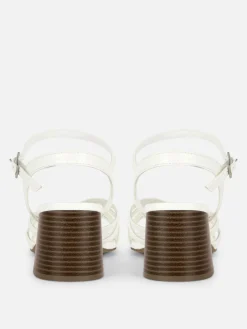 Sandalias De Tacón Con Tiras Cruzadas