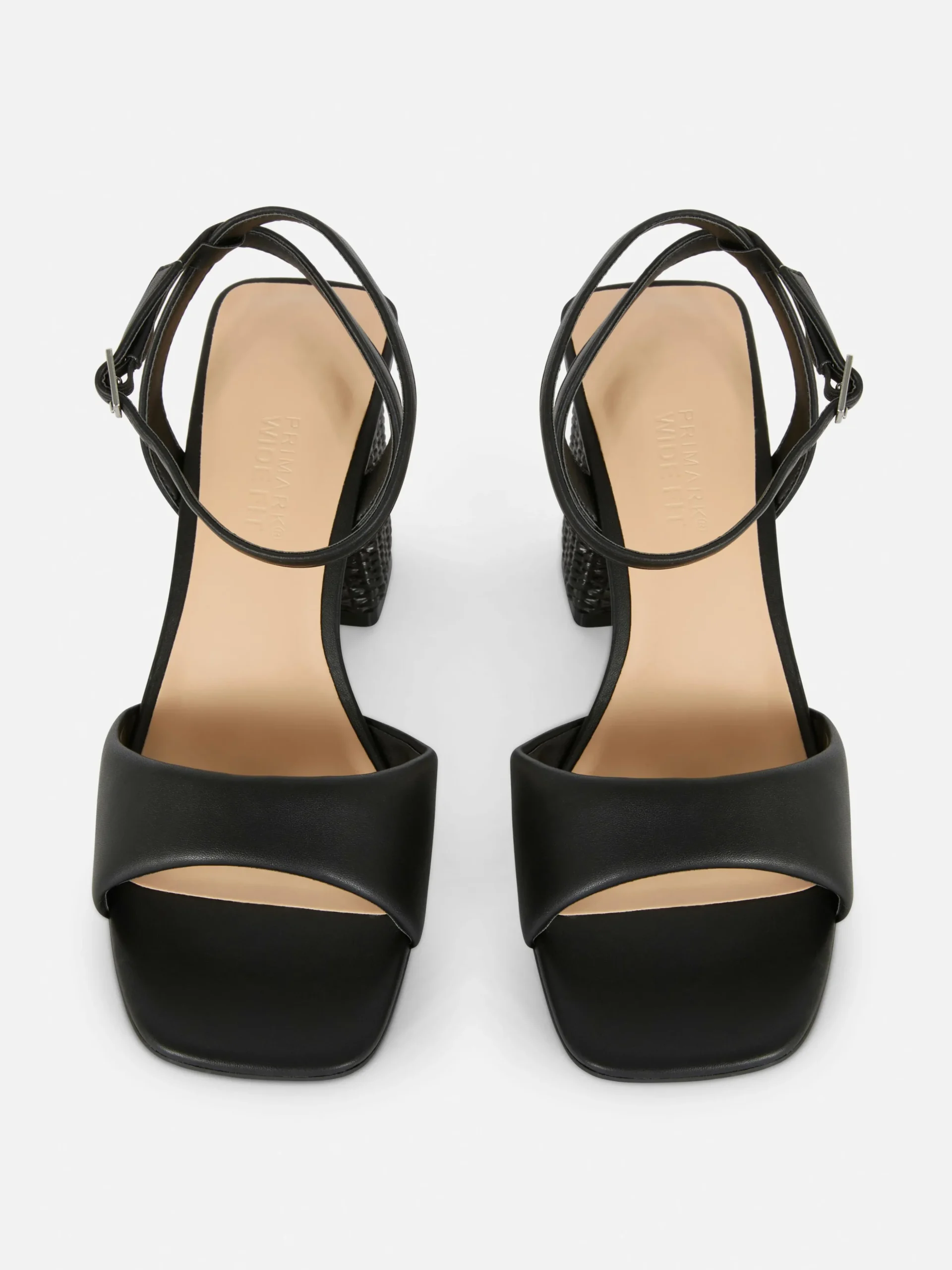 Sandalias De Tacón De Rafia De Horma Ancha