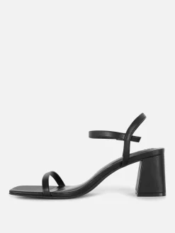 Sandalias De Tacón De Tiras